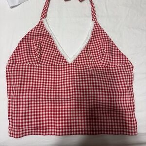 Edikted Gingham Backless Halter Top